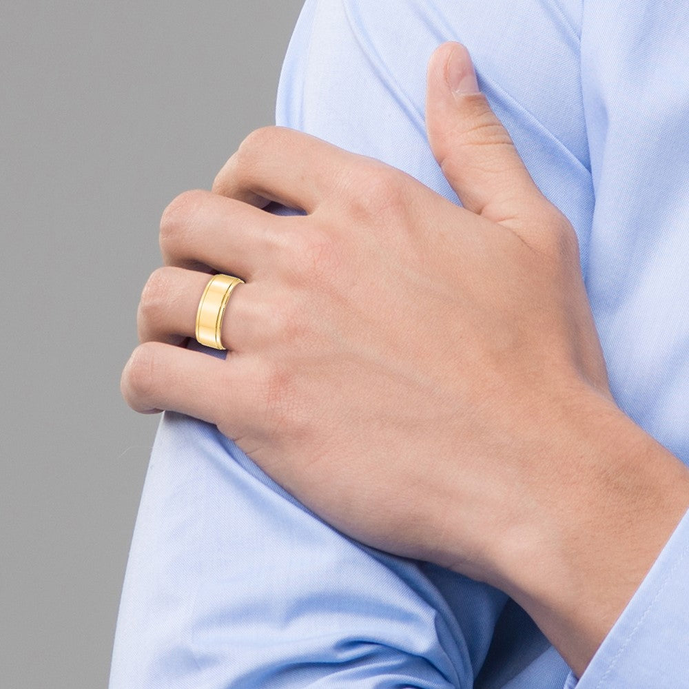 Flat with Step Edge Wedding Band - WBC