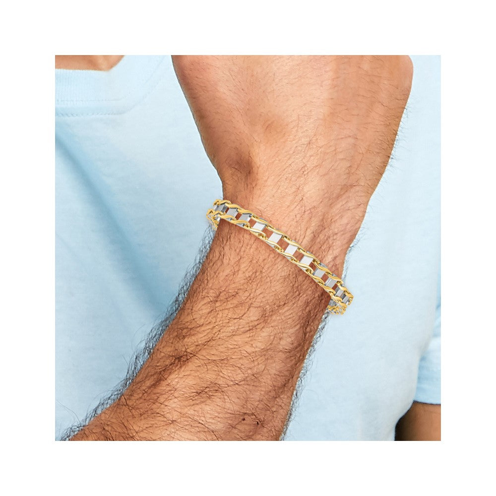 Two-tone Hand-polished Fancy Link Bracelet - WBC