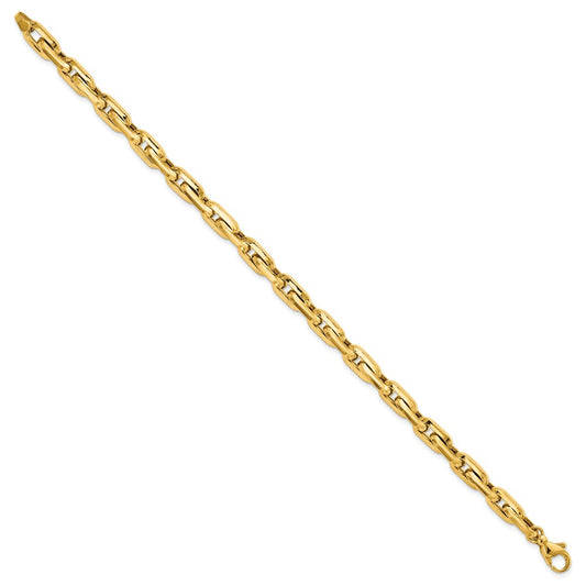 Polished Fancy Long Cable Link Mens Bracelet - WBC