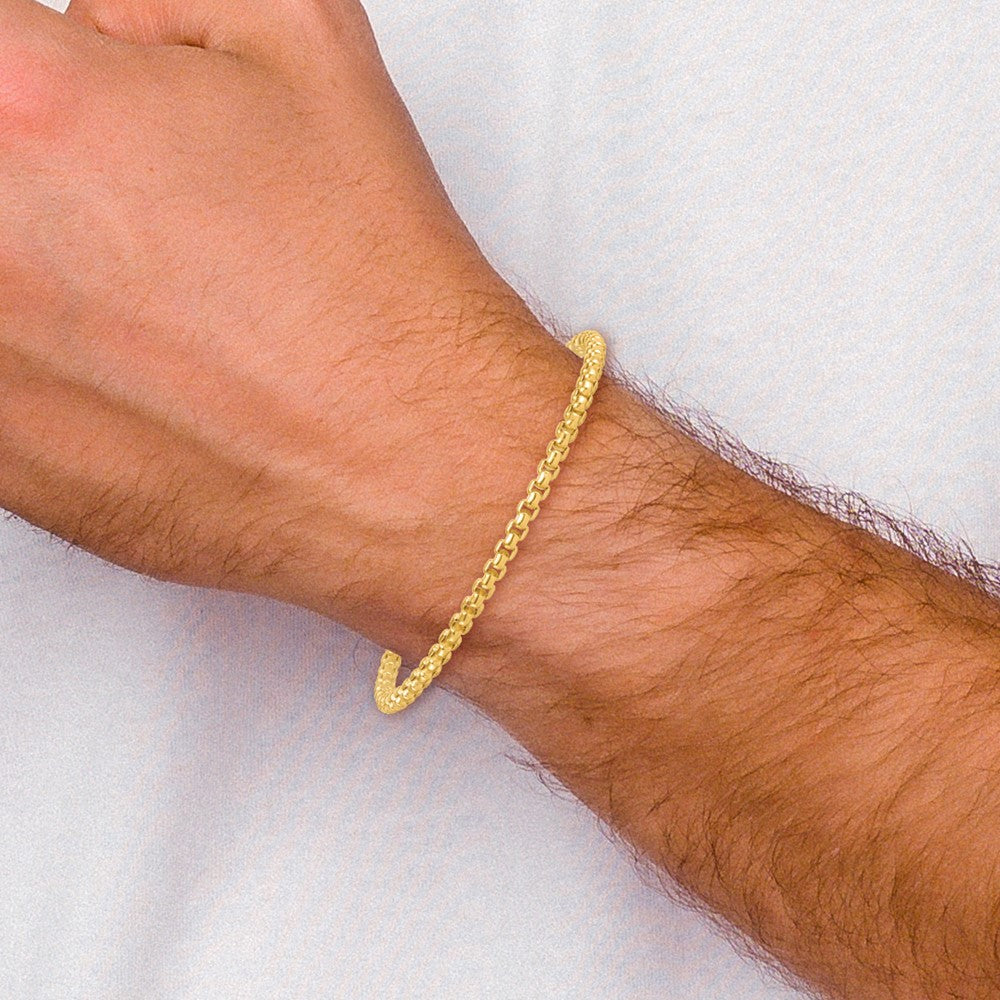 Polished Rounded Box Chain Mens Bracelet - WBC