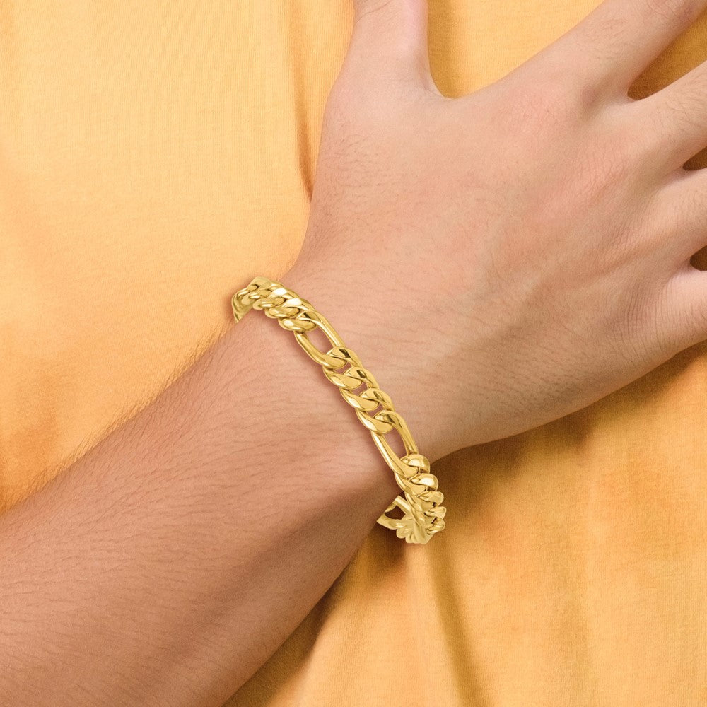 Polished Flat Figaro Chain Mens Bracelet - WBC