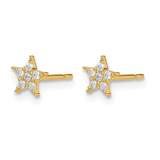 Madi K Star CZ Childrens Post Earrings - WBC