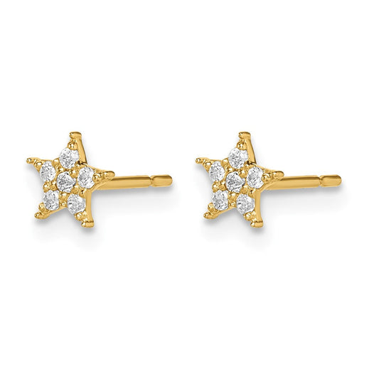 Madi K Children's 14K Gold Star CZ Stud Earrings