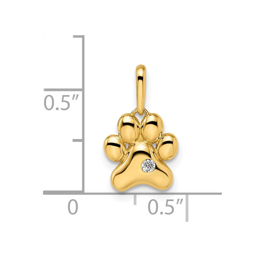 Madi K CZ Paw Print Childrens Pendant - WBC