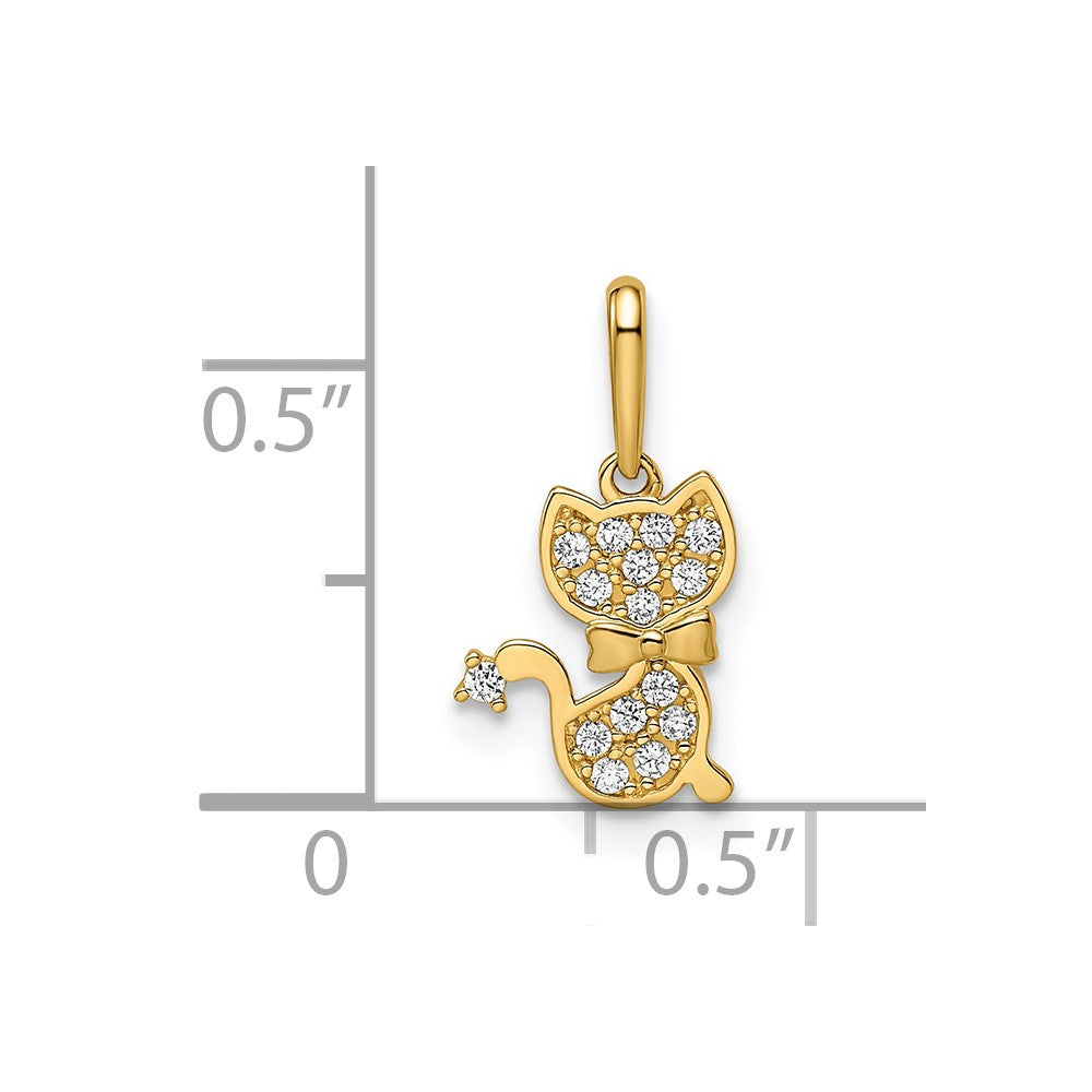 Madi K CZ Cat Childrens Pendant - WBC