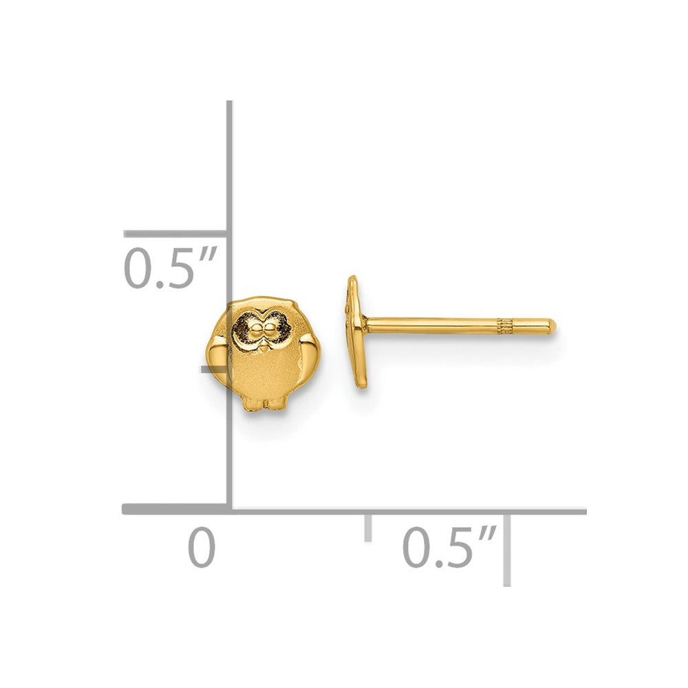 Madi K Polished & Satin Owl Post Earrings - WBC