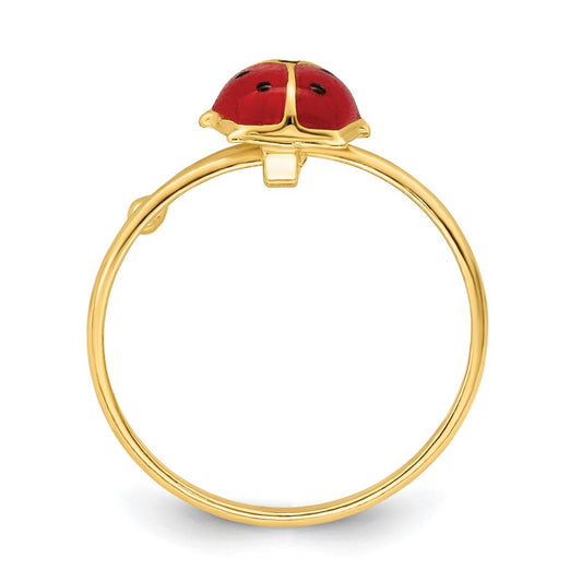 Polished Enameled Madi K Ladybug Adjustable Ring - WBC