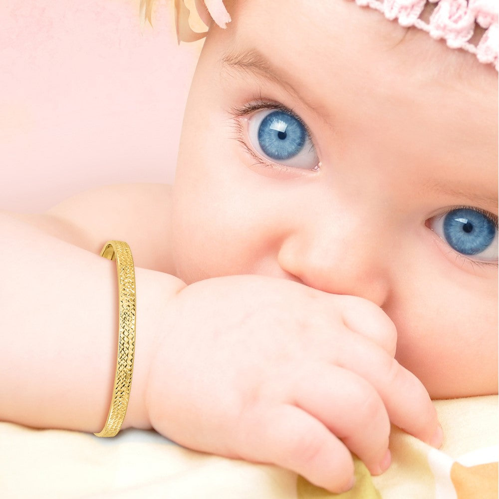 Polished Diamond-cut Flexible Baby Bangle - WBC