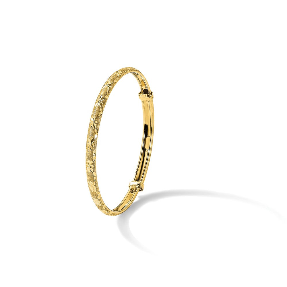 Satin and Diamond-cut Flexible Baby Bangle - WBC