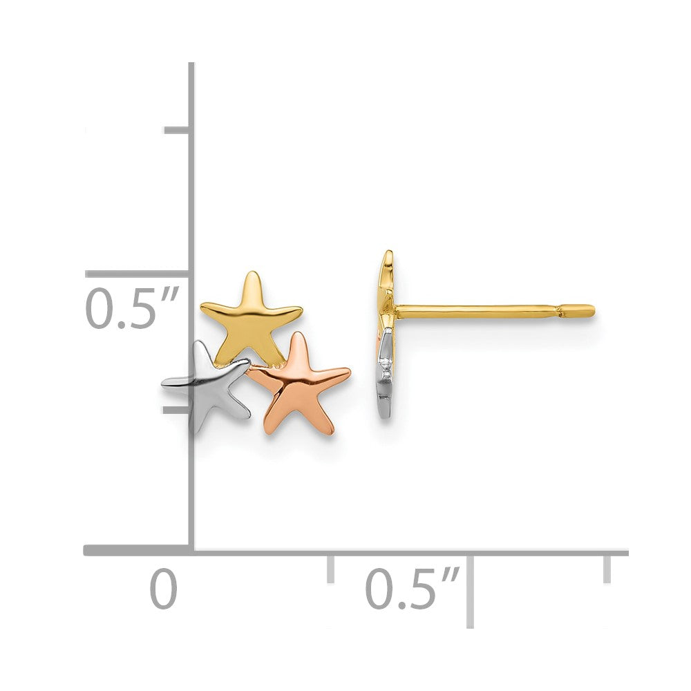 with and Rhodium Madi K Polished Stars Childrens Post Earrings - WBC
