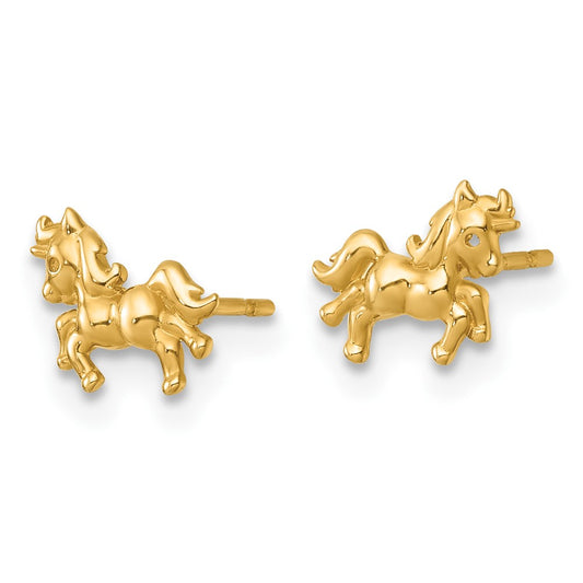 Madi K Polished Unicorn Childrens Post Earrings - WBC