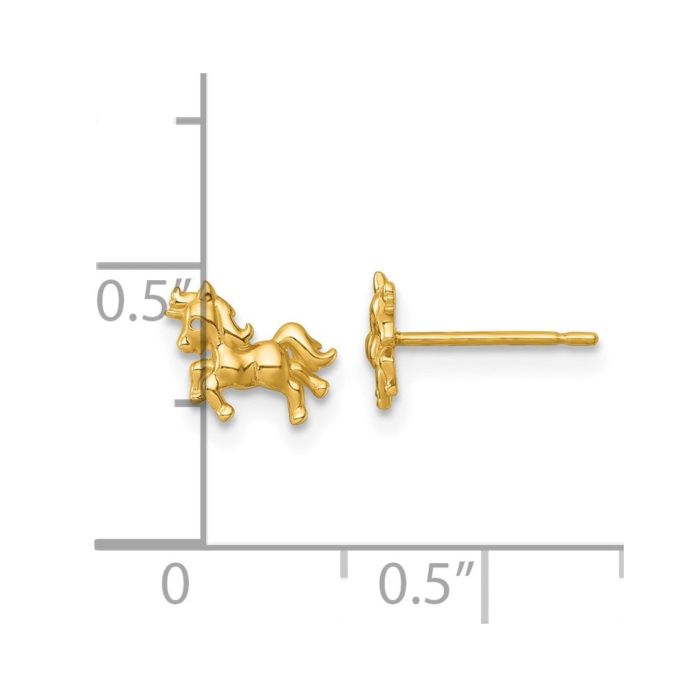 Madi K Polished Unicorn Childrens Post Earrings - WBC