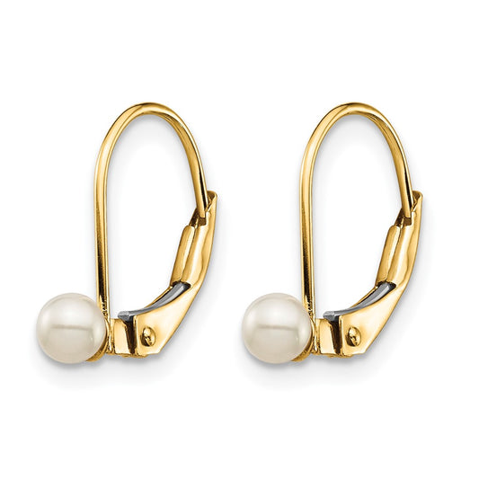Madi K 3- Round Freshwater Cultured Pearl Leverback Earrings - WBC