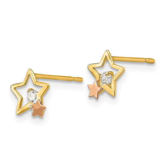 and Madi K CZ Star Childrens Post Earrings - WBC