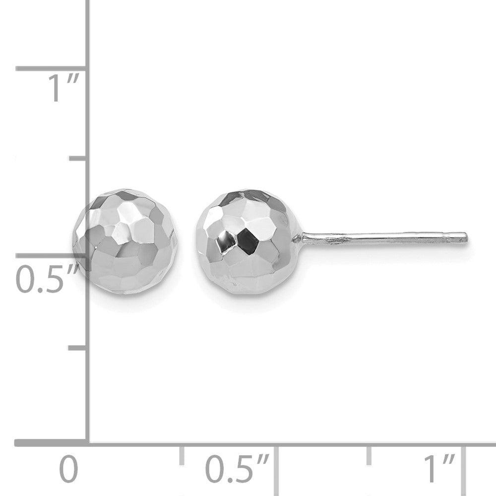 Faceted Diamond-cut Puffed Ball Post Earrings - WBC