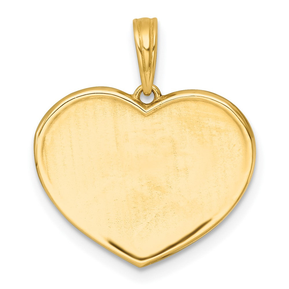 14K Gold Shep Polished Enamel Paw In Pink Heart Charm, 19.5mm