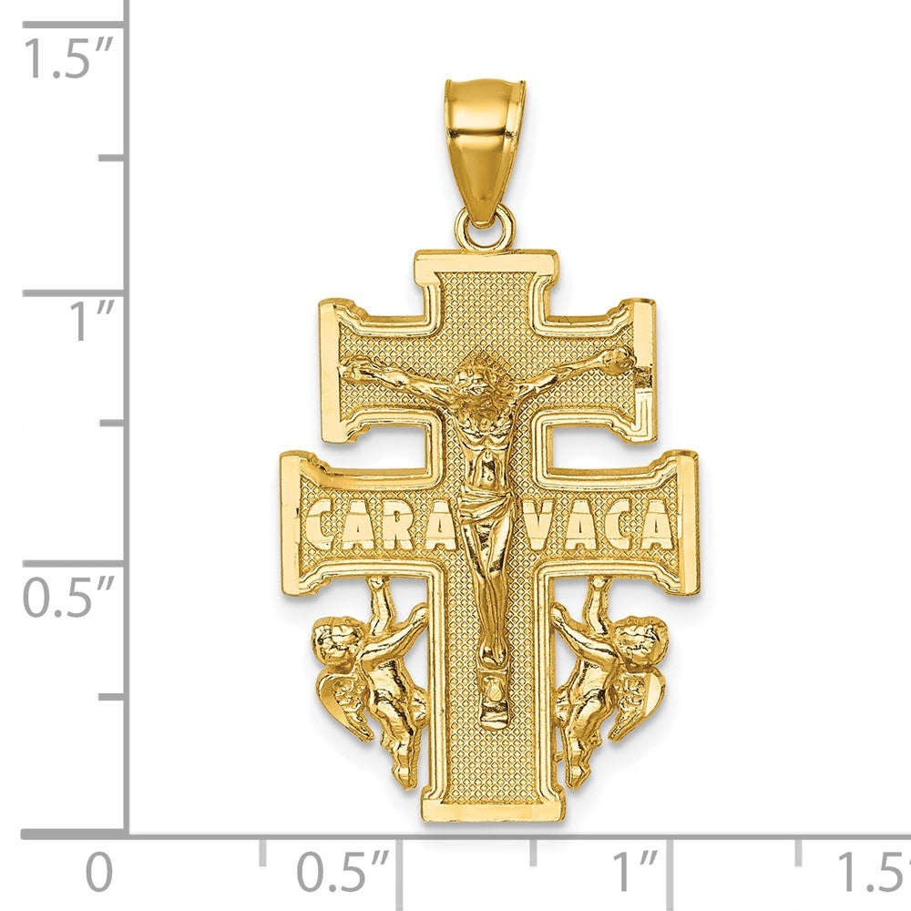 Polished and Textured Cara Vaca Crucifix Pendant - WBC