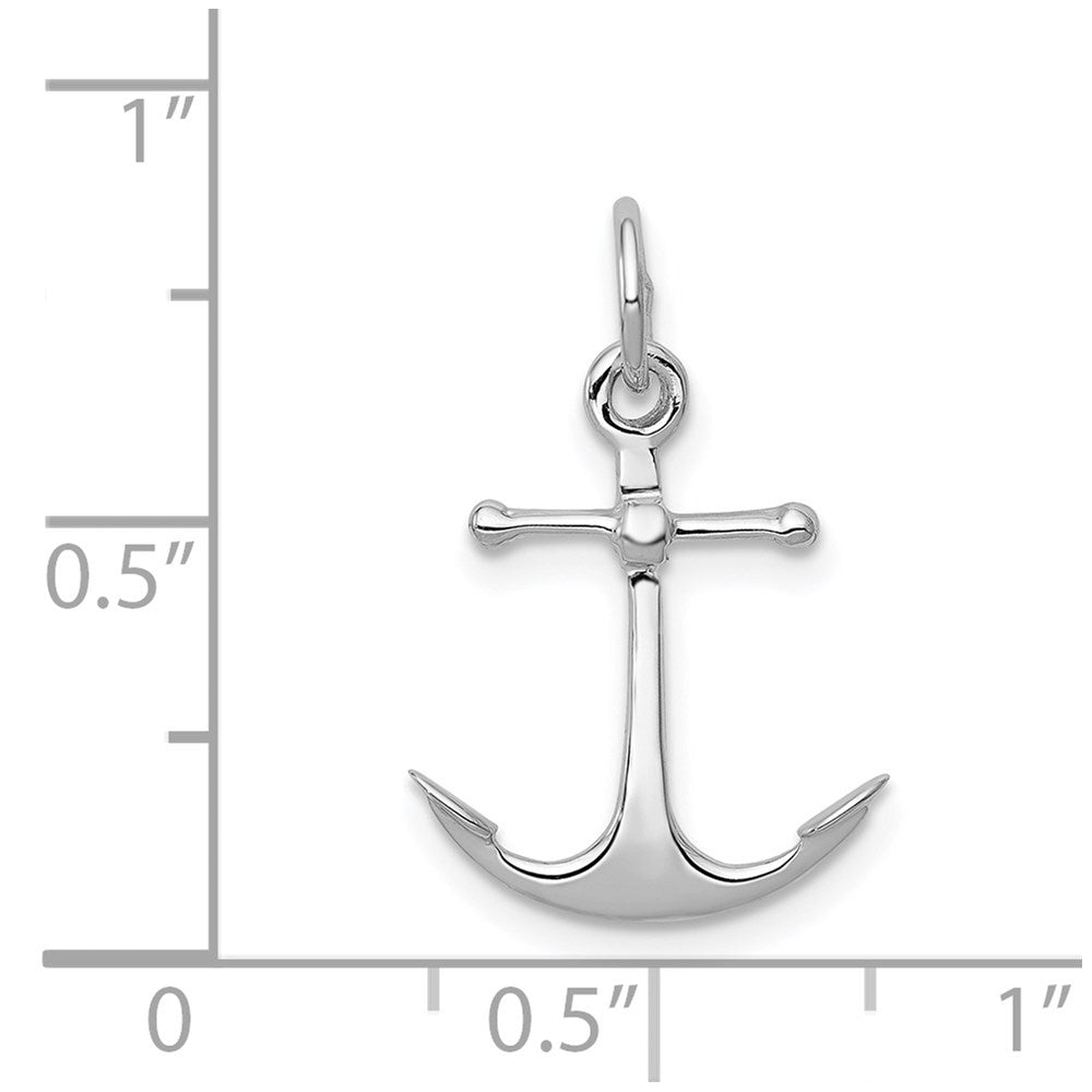 Solid Polished 3-D Anchor Charm - WBC