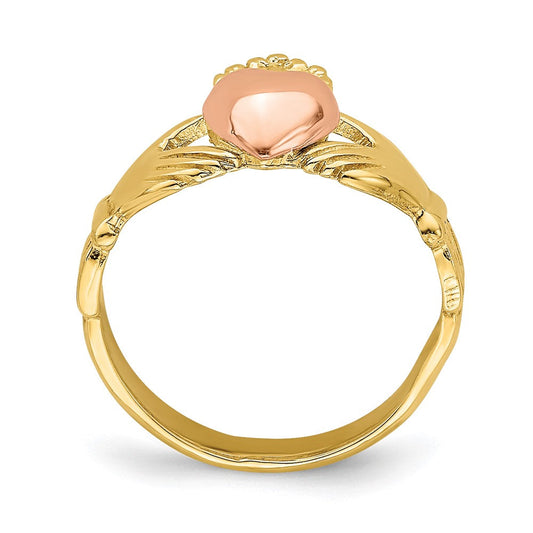 14K Two-Tone Gold Claddagh Baby / Child's Ring, 4mm