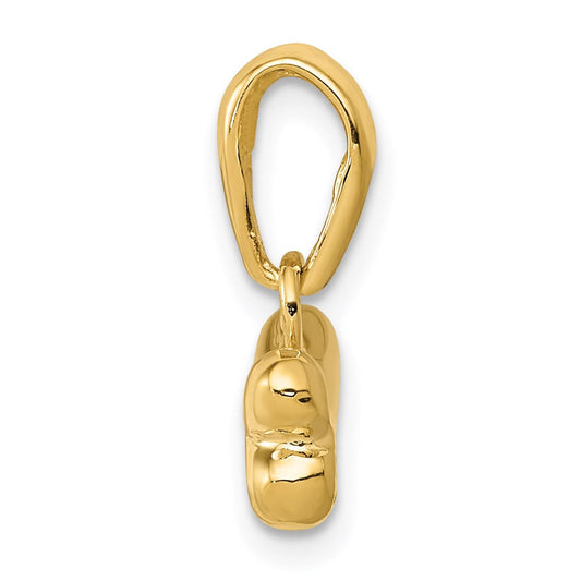 14K Gold Dog Bone Pendant, 14mm