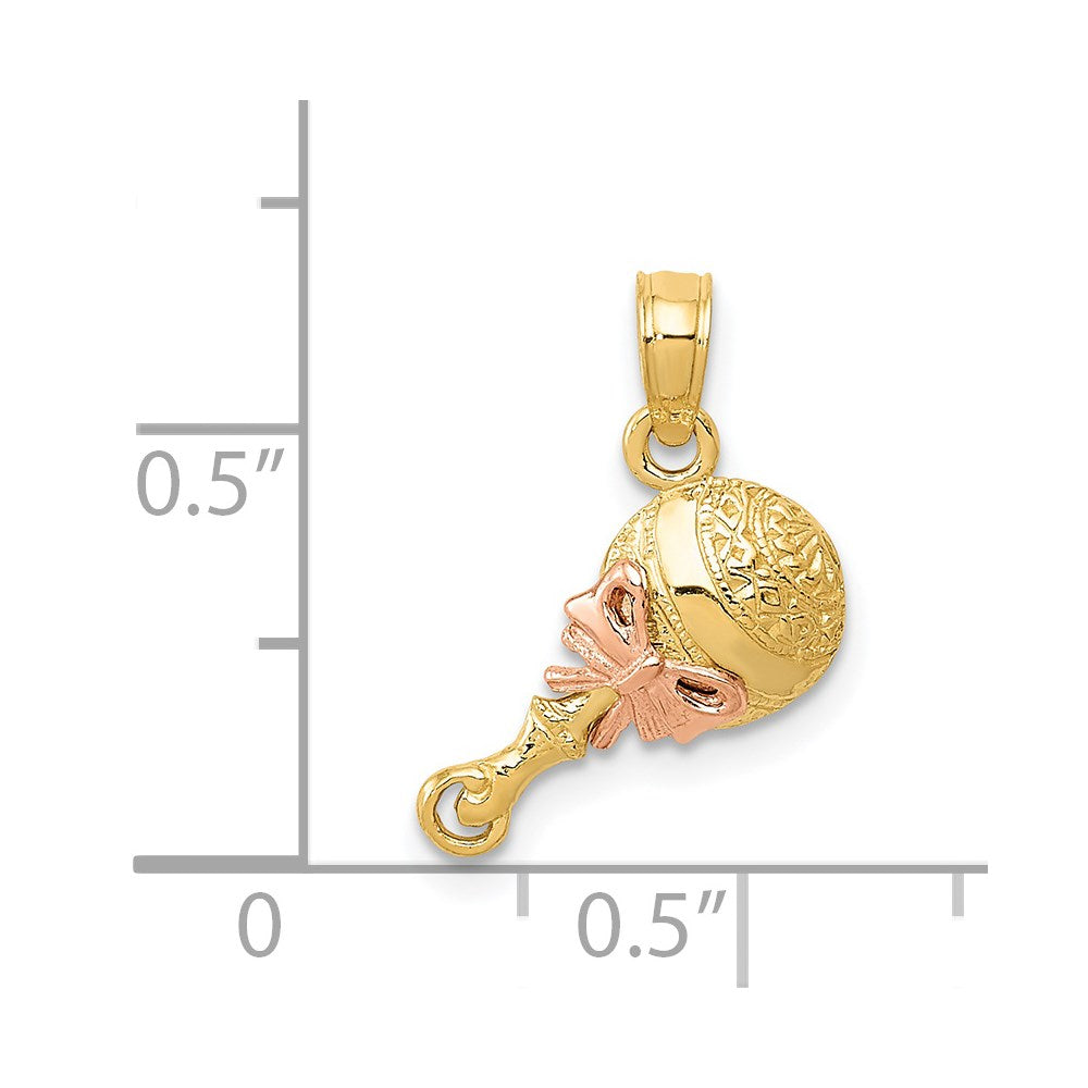 Two-tone Baby Rattle Pendant - WBC