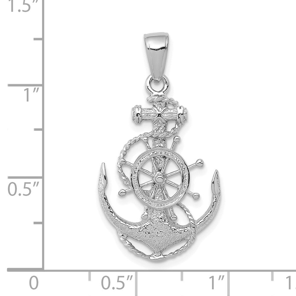 Medium Anchor with Rope and Ships Wheel Pendant - WBC