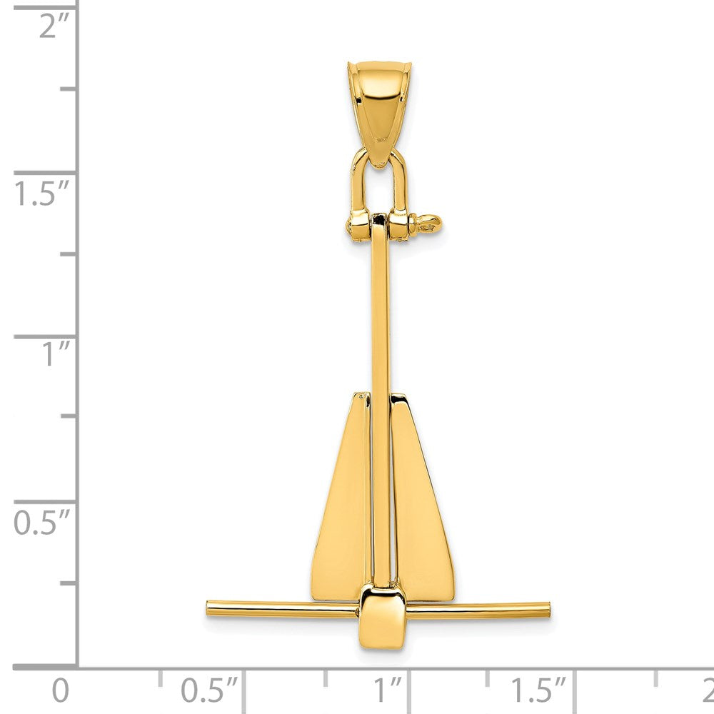3-D Fluke-Style Anchor with Moveable Fins Pendant - WBC