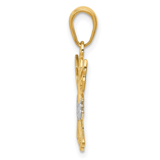 and Rhodium BELIEVE Angel Pendant - WBC