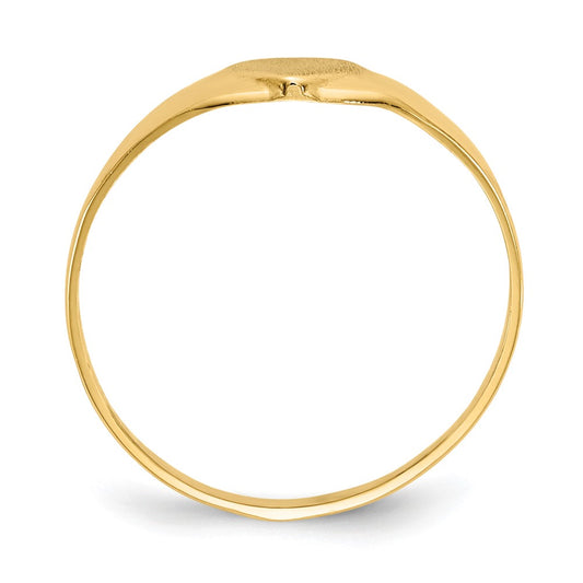 Satin Closed Back Baby Heart Signet Ring - WBC
