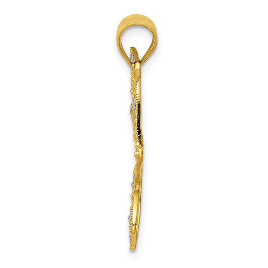 and Rhodium Filigree Dragonfly Pendant - WBC