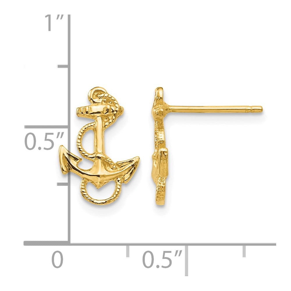 Anchor with Rope Trim Post Earrings - WBC
