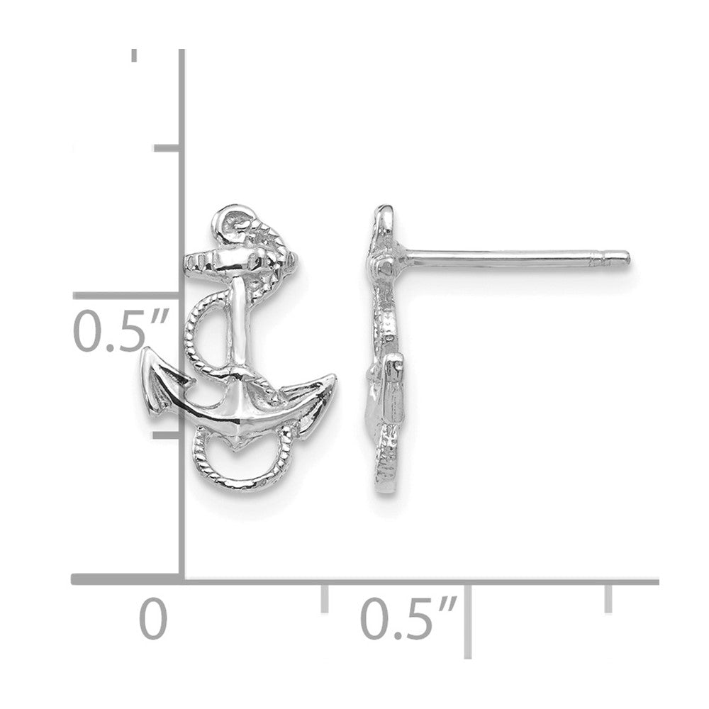 Anchor with Rope Trim Post Earrings - WBC