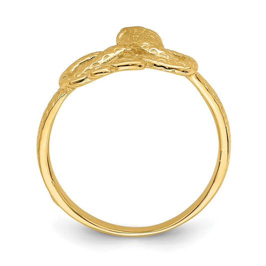 14K Gold Polished Snake Ring, 2–13mm Tapered