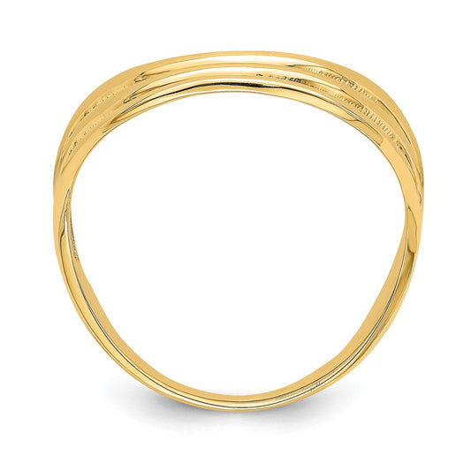 Polished Triple Wave Fashion Thumb Ring - WBC