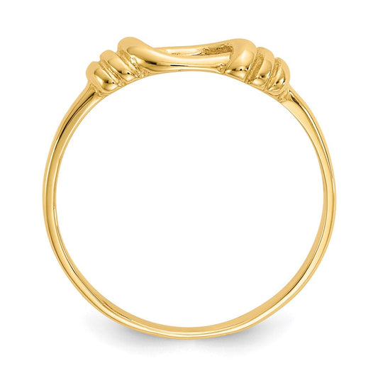 14K Solid Gold Love Knot Band, 1mm