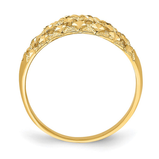 Diamond-cut Mini Diamond Pattern Dome Ring - WBC