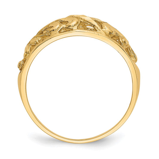 Paisley Diamond-cut Design Dome Ring - WBC