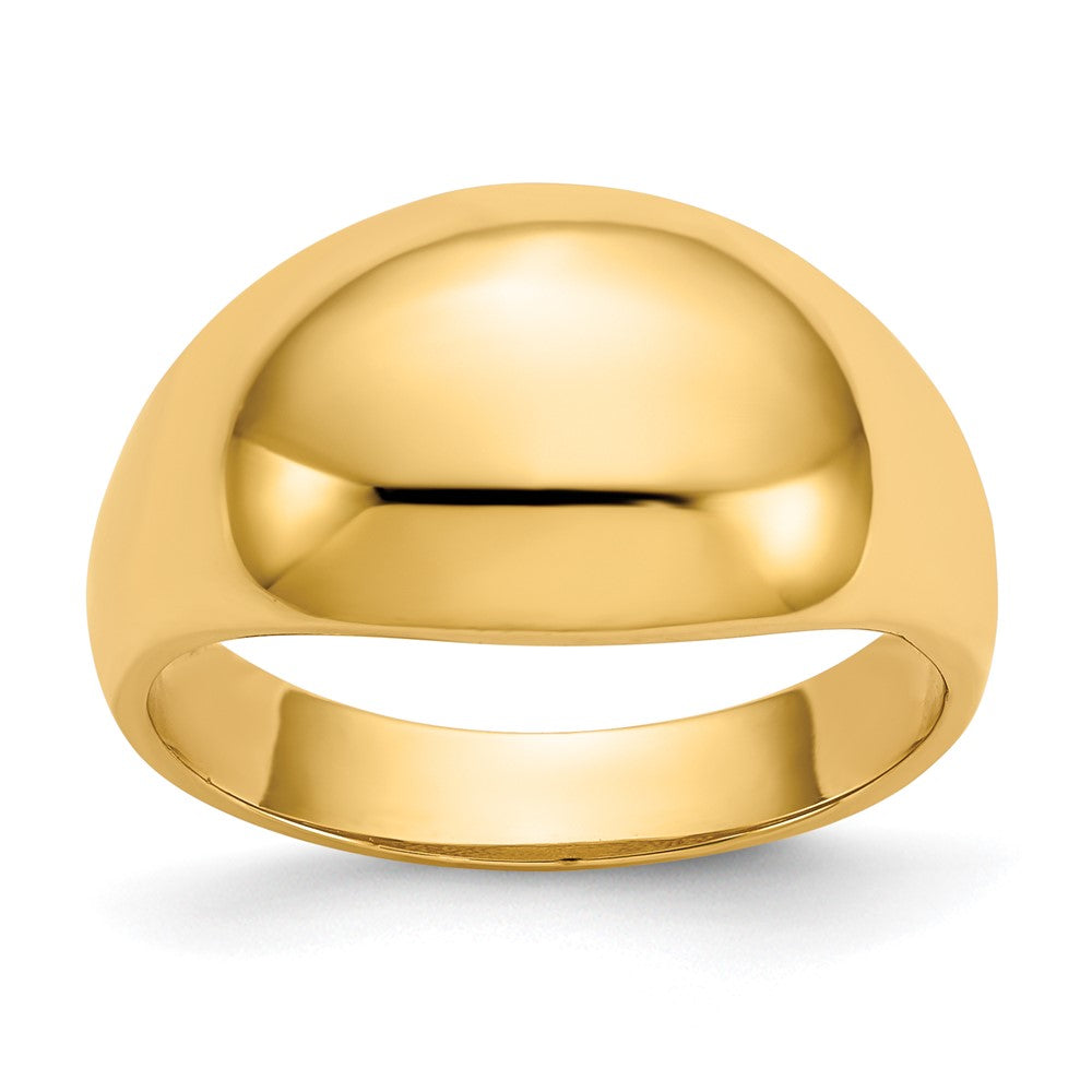 14K Solid Gold Domed-top Tapered Cigar Band Ring, 3–12mm Tapered