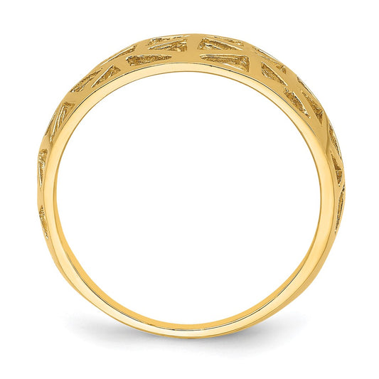 Triangle Cut-out Pattern Dome Ring - WBC