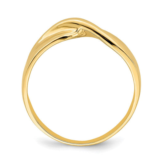 14K Gold Polished Single Twist Ring, 2–5mm Tapered