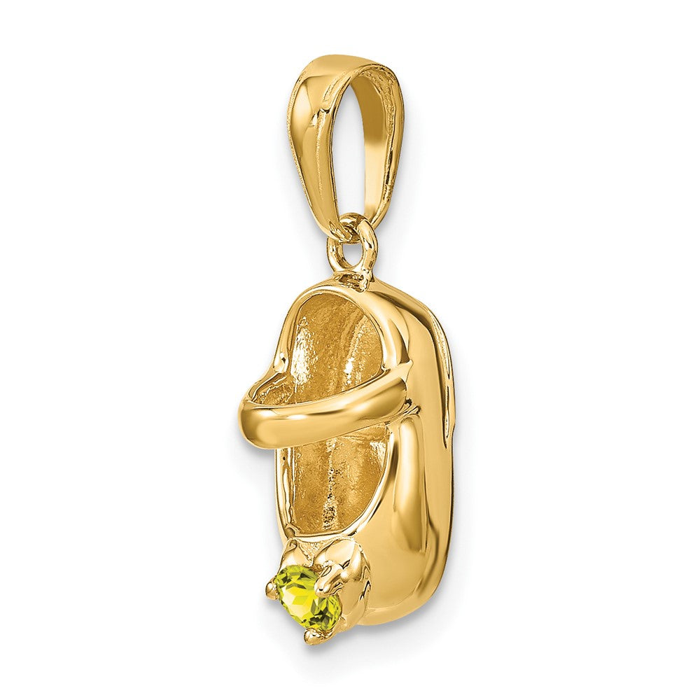 3-D November/ Synthetic Stone Engravable Baby Shoe Charm - WBC