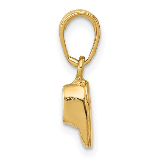 14K Gold 3-D Baby Shoe Charm, 5mm