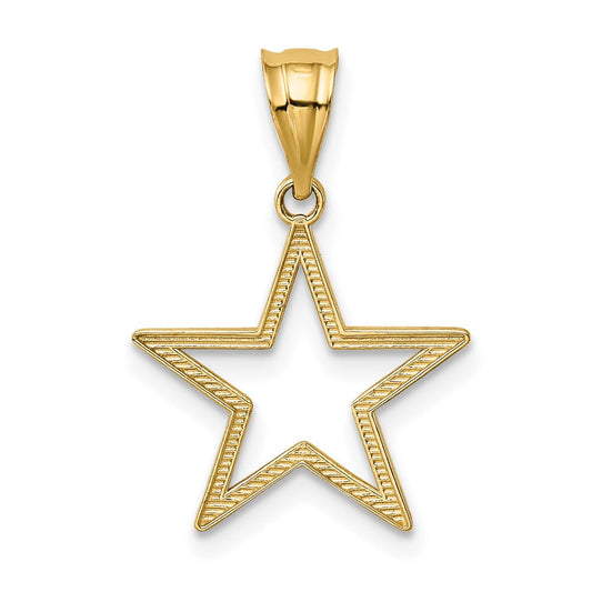 14K Gold Star Charm, 15mm