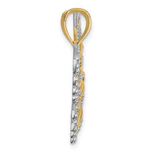 and Rhodium Filigree Butterfly Pendant - WBC