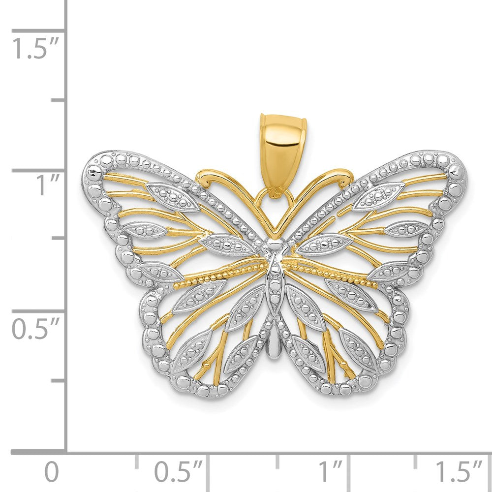 and Rhodium Filigree Butterfly Pendant - WBC