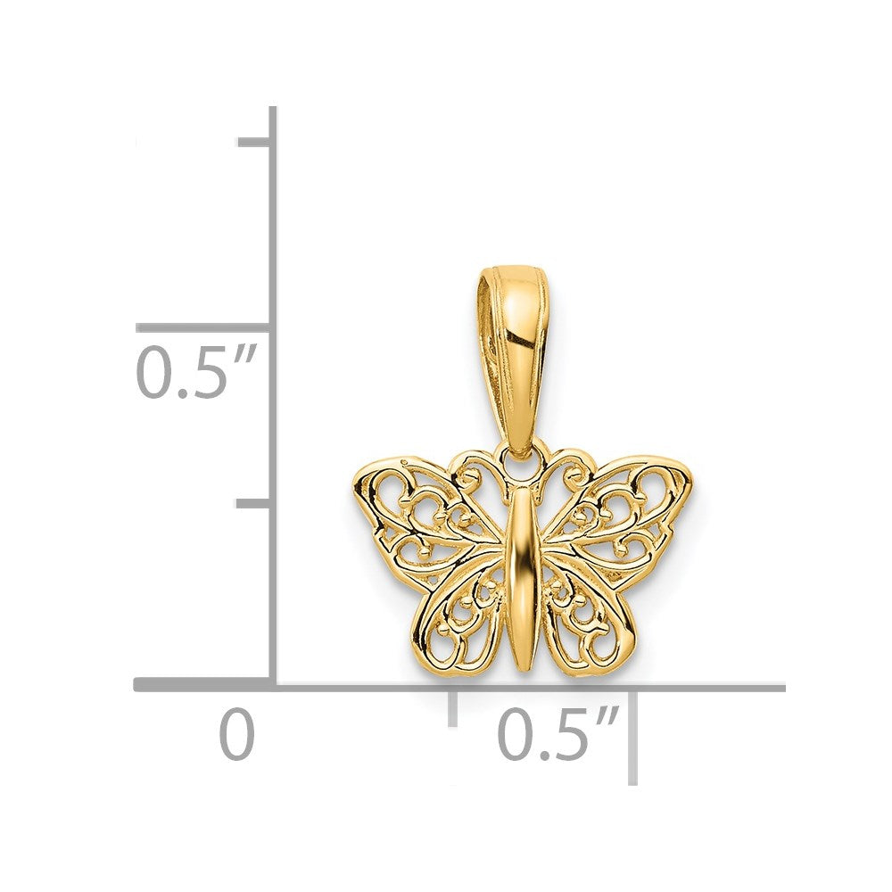 Polished Filigree Butterfly Charm - WBC