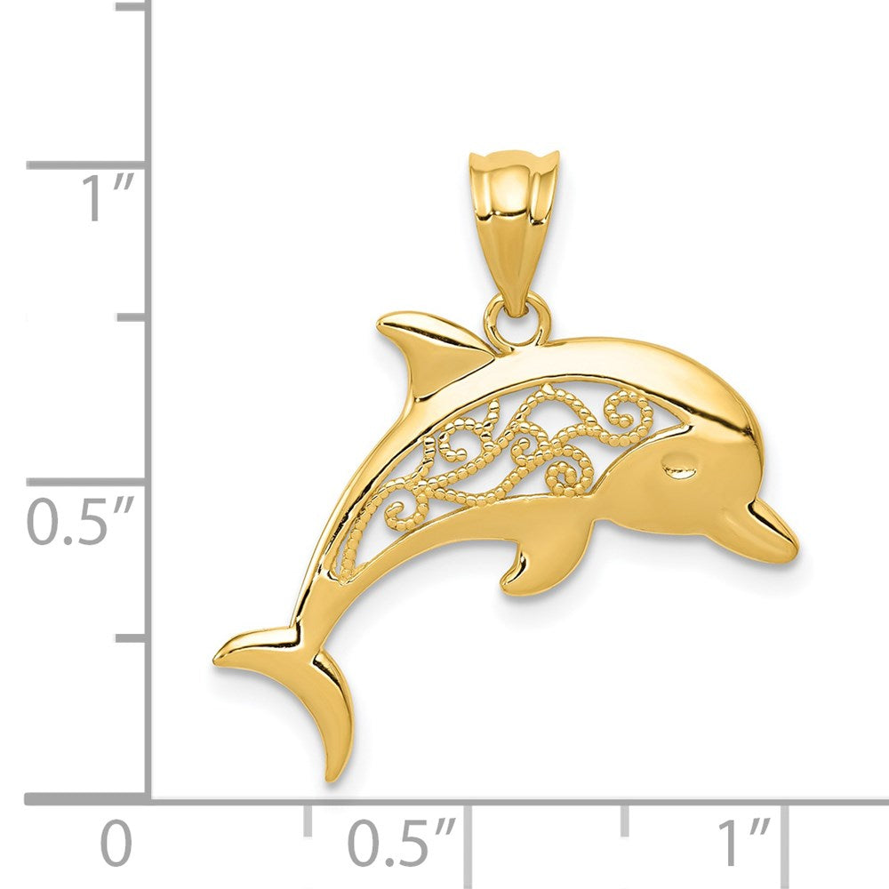 Filigree Dolphin Pendant - WBC