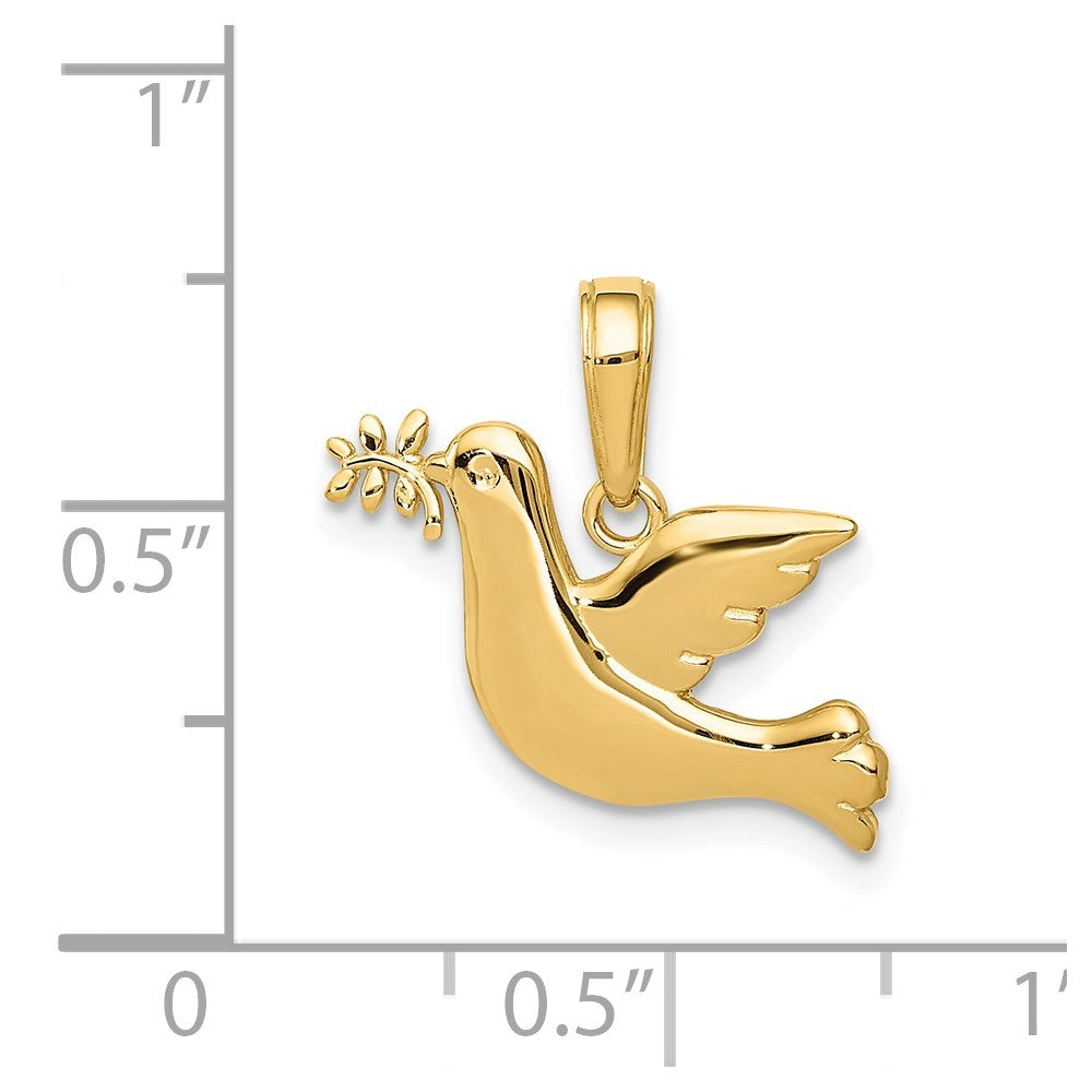 Polished Dove with Olive Branch Charm - WBC