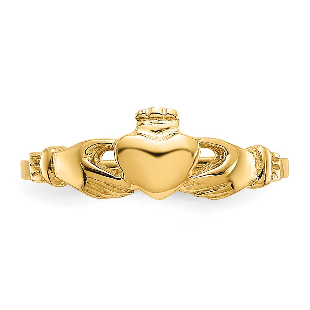 Baby 14K Solid Gold Claddagh Ring, 5mm