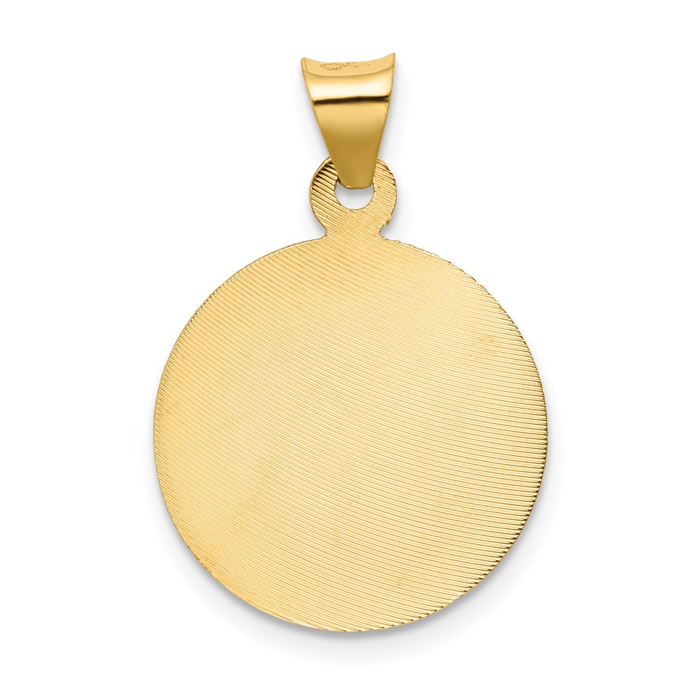 Polished and Diamond-cut Baptism Round Pendant - WBC